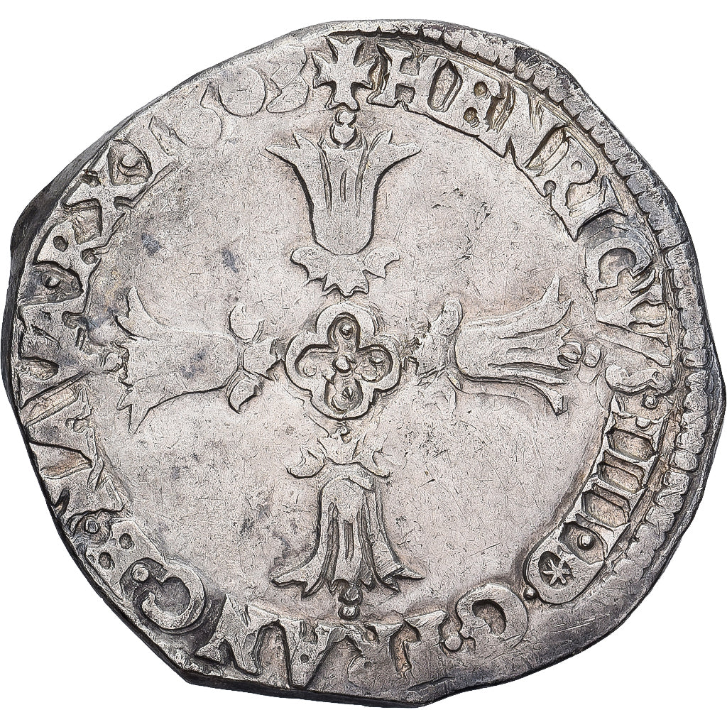 Moneda, Francia, Henri IV, 1/4 Ecu, 1603, Bayonne, MBC, Plata, Gadoury:597