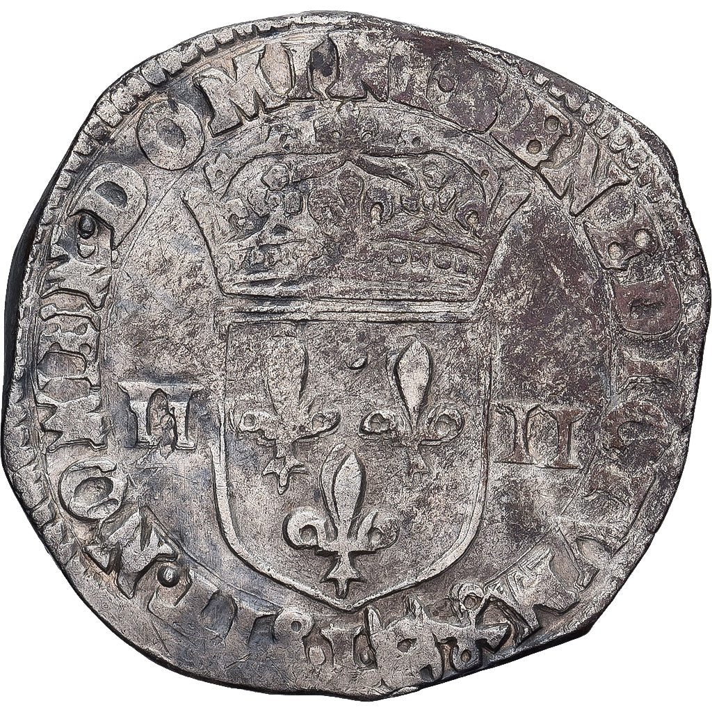 Moneda, Francia, Henri IV, 1/4 Ecu, 1603, Bayonne, MBC, Plata, Gadoury:597