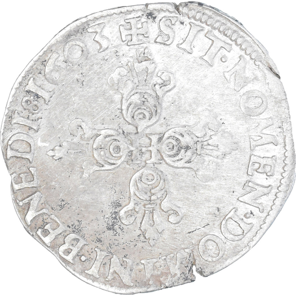 Monnaie, France, Henri IV, 1/2 Franc, 1603, Poitiers, TB+, Argent, Gadoury:590