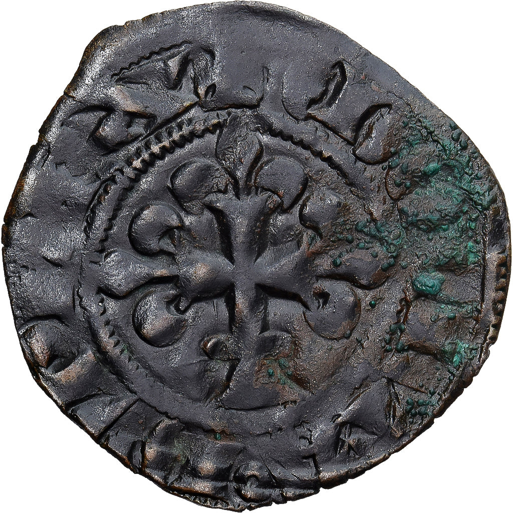 Moneta, Francia, Philippe VI, Double Parisis, 1328-1350, BB, Biglione
