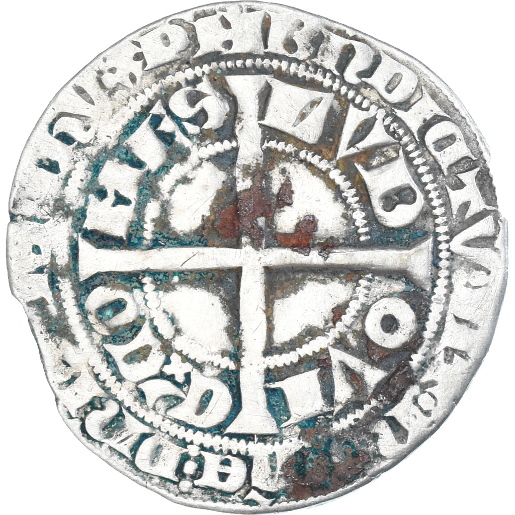 Moneta, Francia, Flanders, Louis II de Mâle, Gros, 1346-1384, MB+, Argento