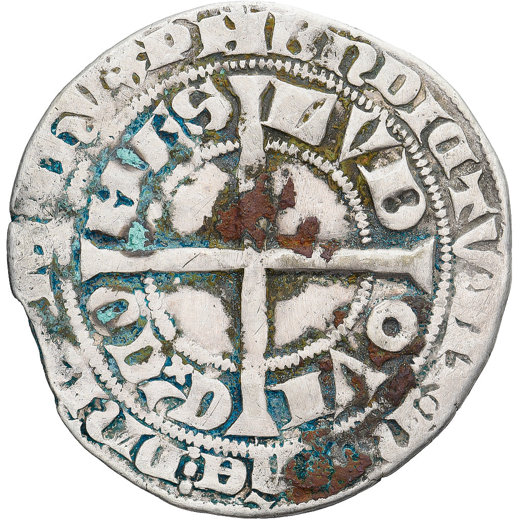 Moneda, Francia, Flanders, Louis II de Mâle, Gros, 1346-1384, BC+, Plata