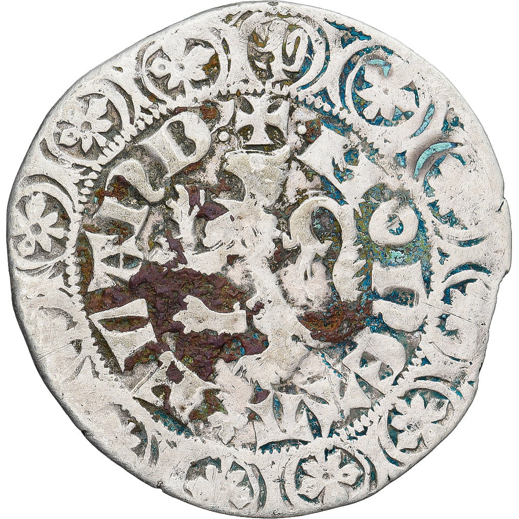 Moneda, Francia, Flanders, Louis II de Mâle, Gros, 1346-1384, BC+, Plata