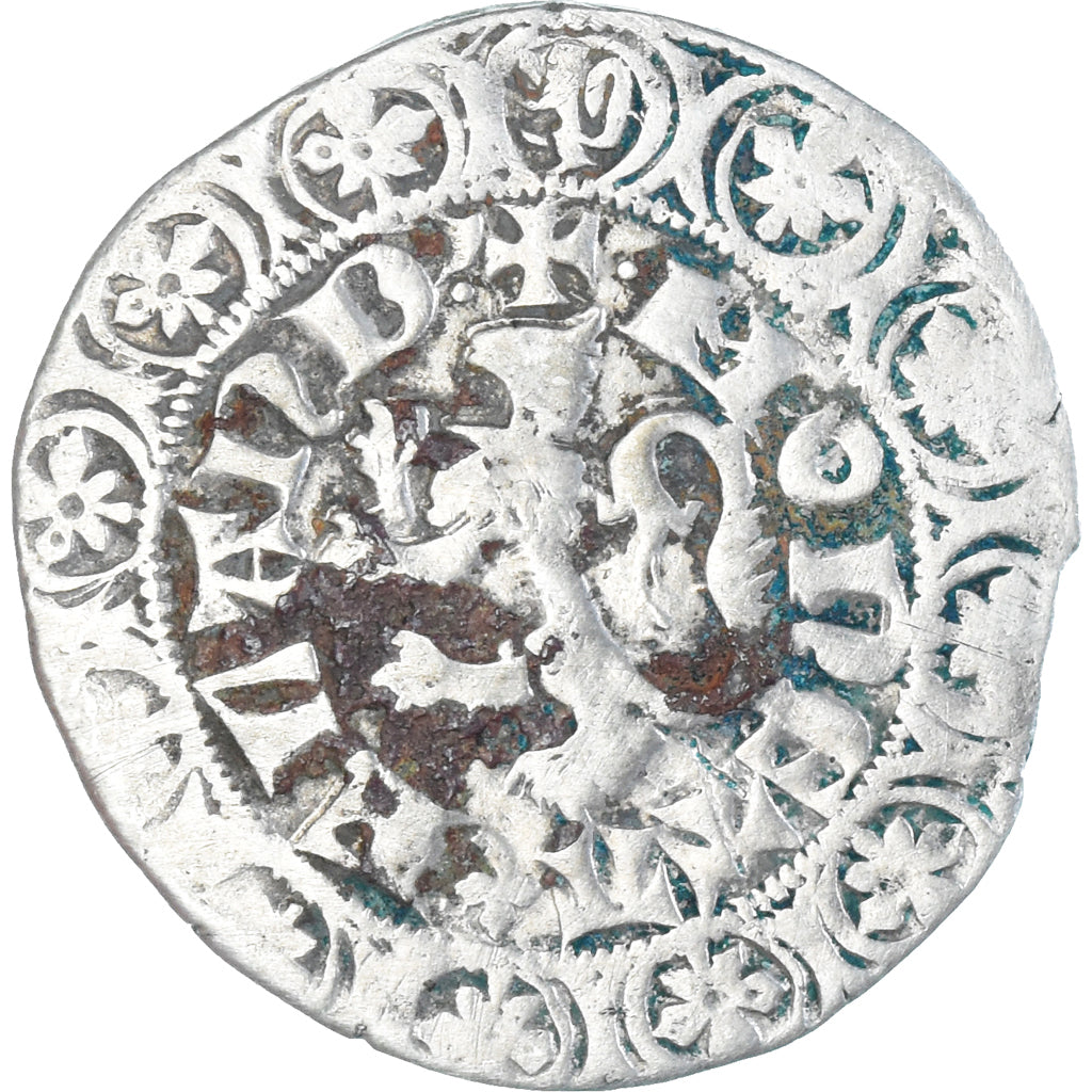 Moneta, Francia, Flanders, Louis II de Mâle, Gros, 1346-1384, MB+, Argento