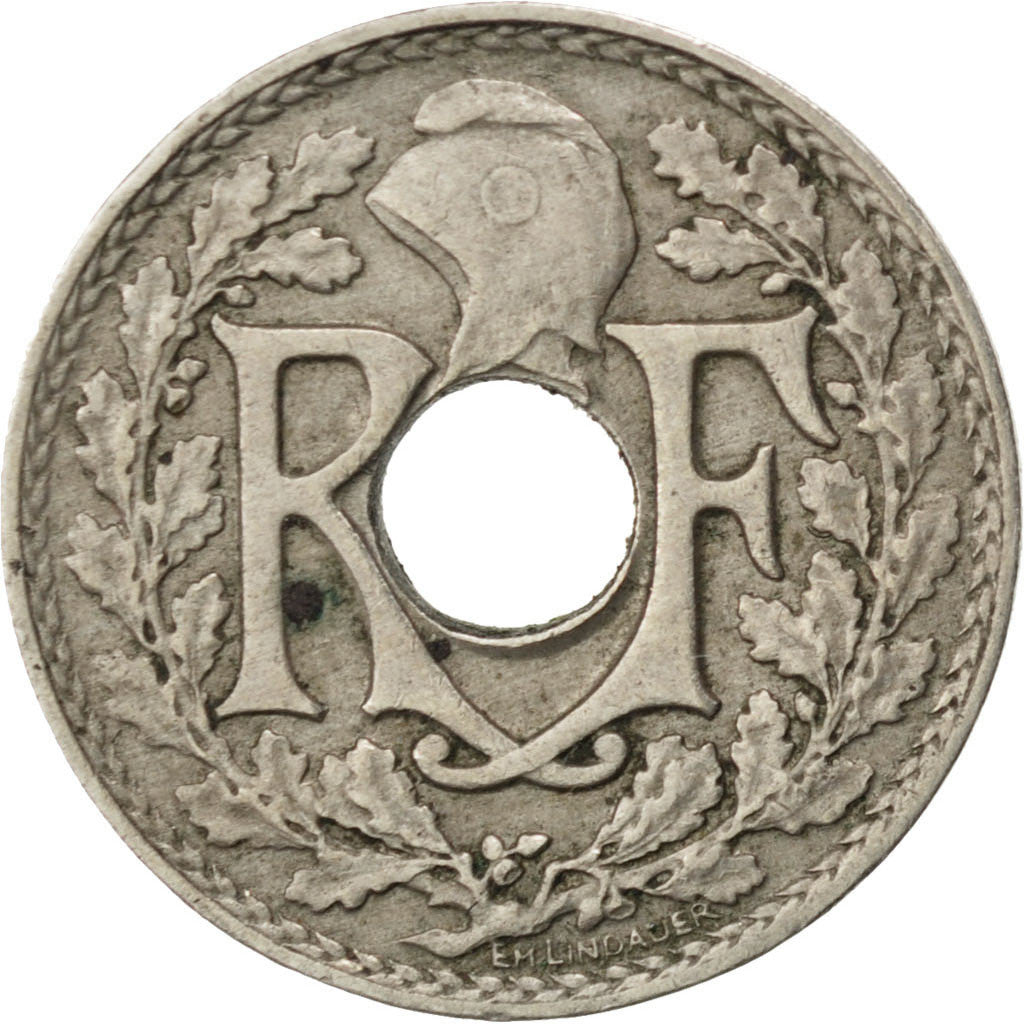 Moneta, Francia, Lindauer, 5 Centimes, 1922, Poissy, BB, Rame-nichel, KM:875
