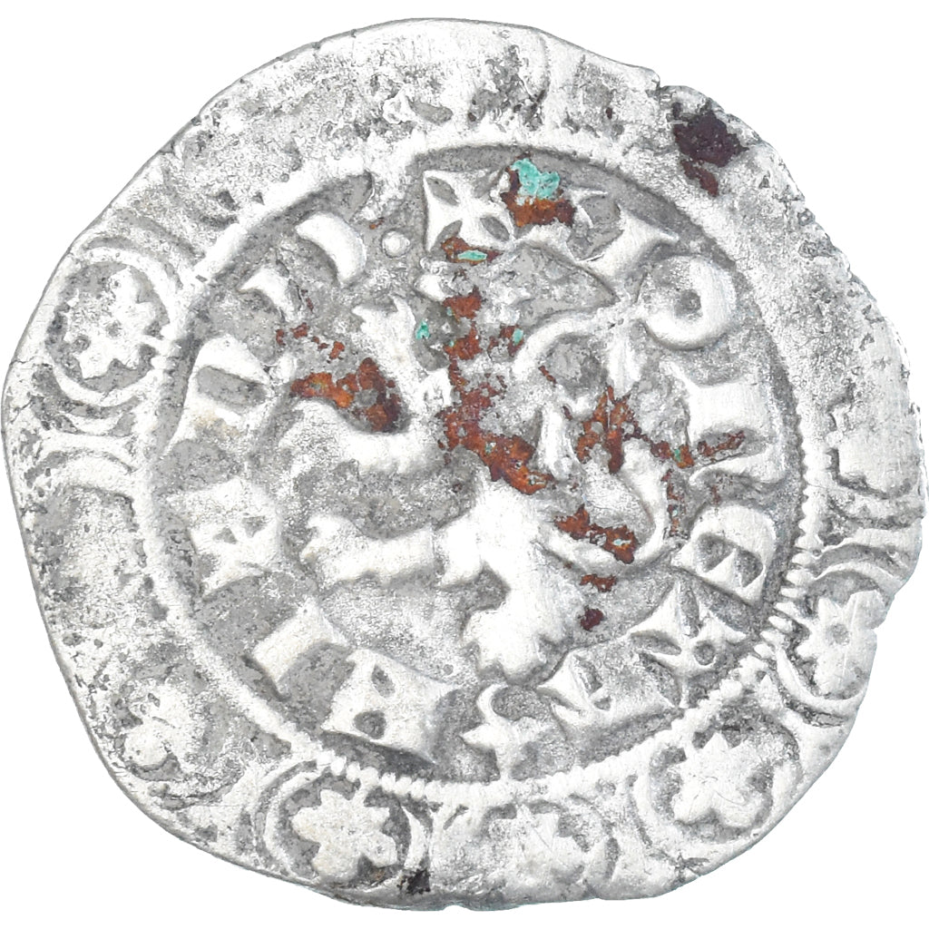 Moneta, Francia, Flanders, Louis II de Mâle, Gros, 1346-1384, MB+, Argento