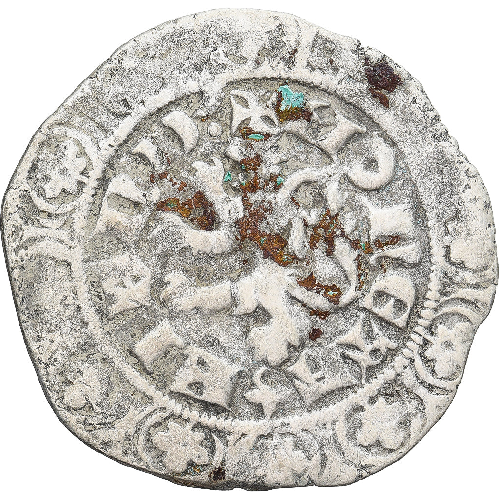 Munten, Frankrijk, Vlaanderen, Louis II de Mâle, Gros, 1346-1384, FR+, Zilver