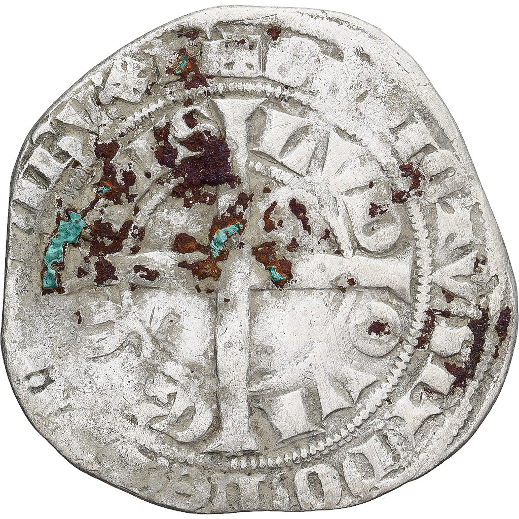 Moneda, Francia, Flanders, Louis II de Mâle, Gros, 1346-1384, BC+, Plata