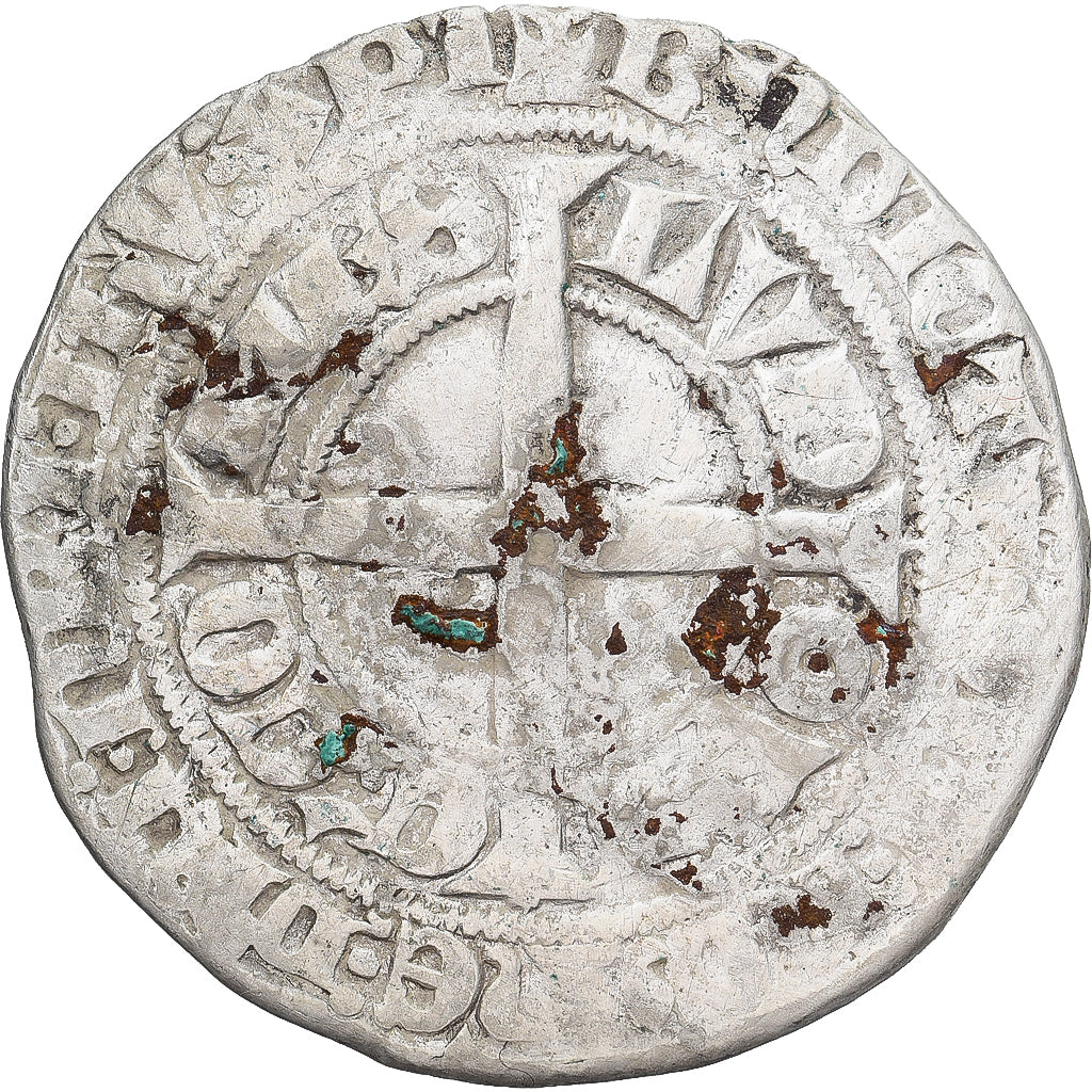 Moneda, Francia, Flanders, Louis II de Mâle, Gros, 1346-1384, BC+, Plata