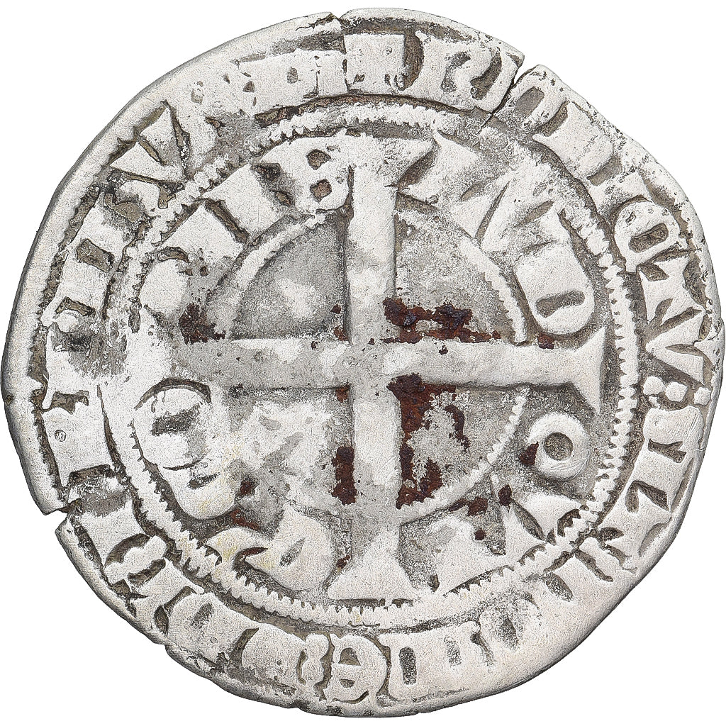 Moneda, Francia, Flanders, Louis II de Mâle, Gros, 1346-1384, BC+, Plata