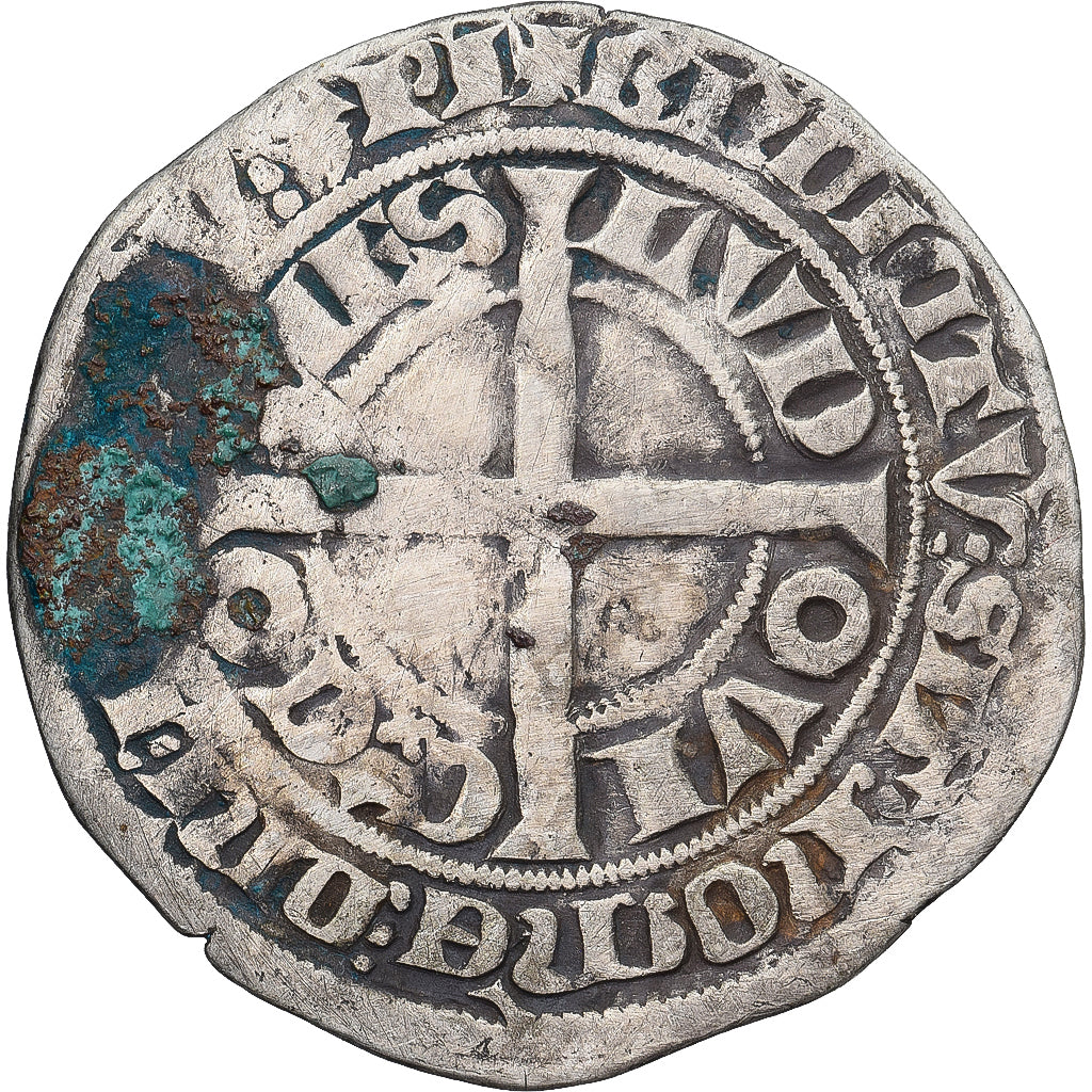 Moneda, Francia, Flanders, Louis II de Mâle, Gros, 1346-1384, BC+, Plata