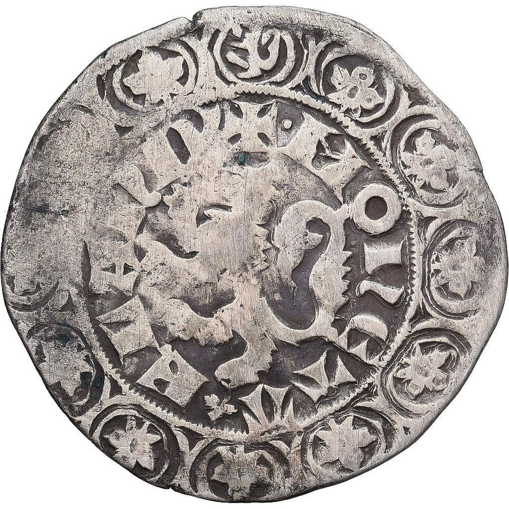 Moneda, Francia, Flanders, Louis II de Mâle, Gros, 1346-1384, BC+, Plata