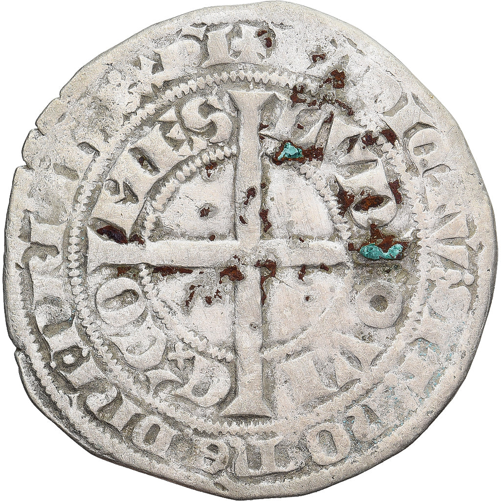 Moneda, Francia, Flanders, Louis II de Mâle, Gros, 1346-1384, BC+, Plata