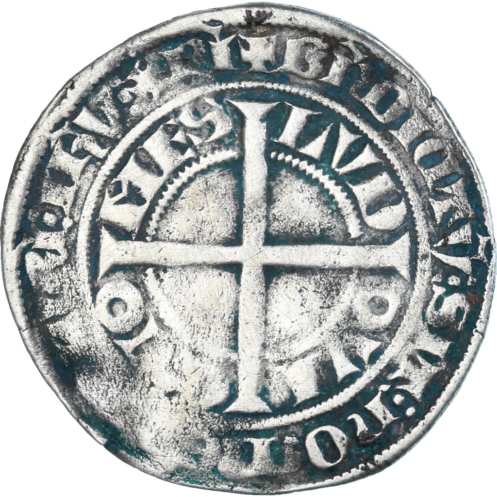 Moneta, Francia, Flanders, Louis II de Mâle, Gros, 1346-1384, MB, Argento