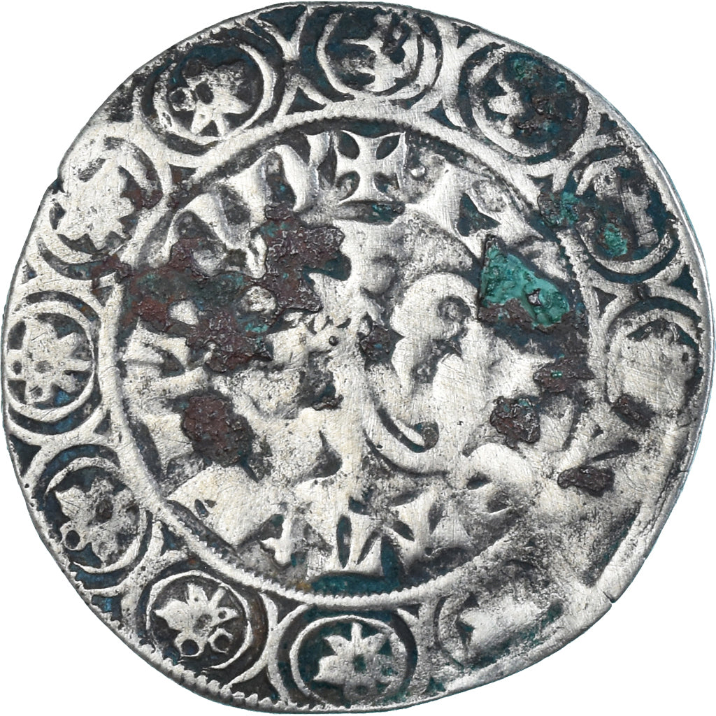 Moneta, Francia, Flanders, Louis II de Mâle, Gros, 1346-1384, MB, Argento