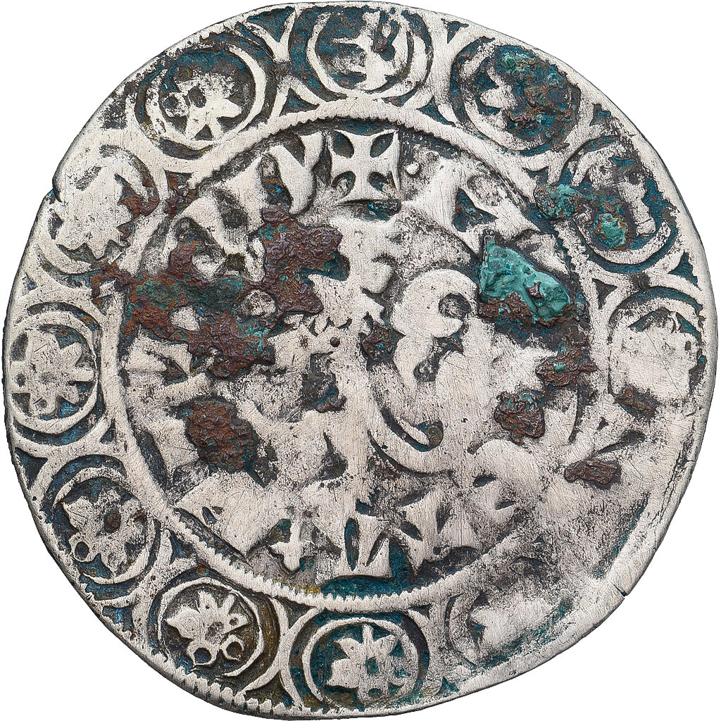Moneda, Francia, Flanders, Louis II de Mâle, Gros, 1346-1384, BC+, Plata