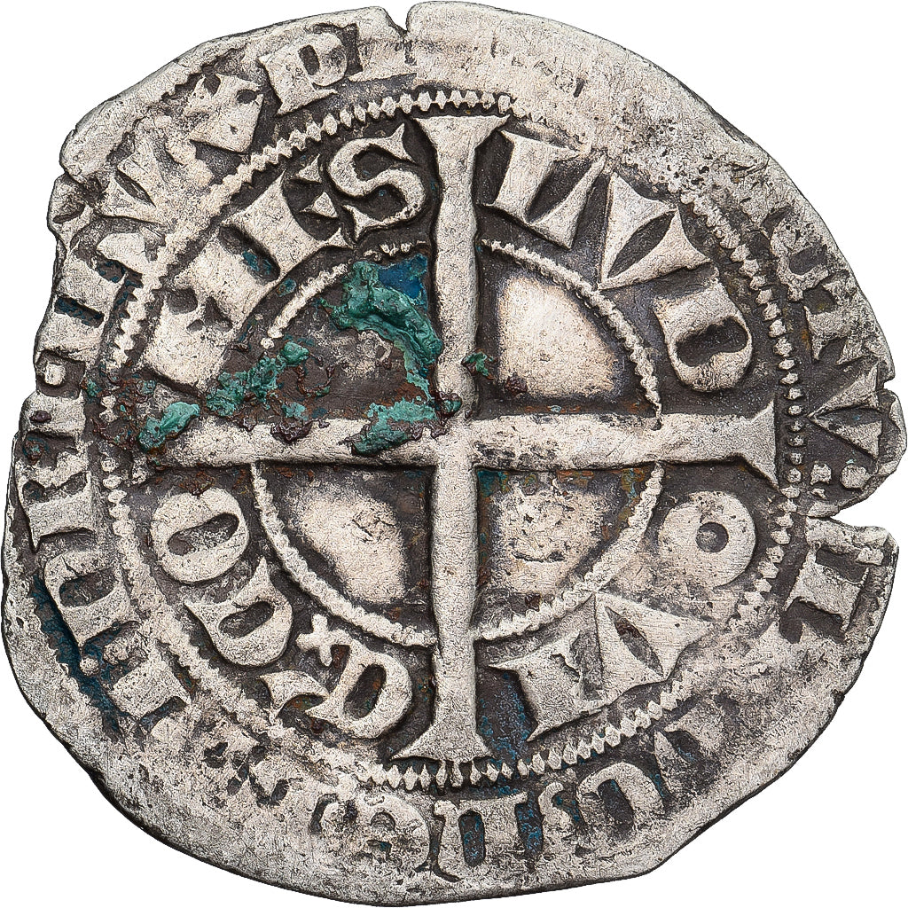 Moneda, Francia, Flanders, Louis II de Mâle, Gros, 1346-1384, BC+, Plata