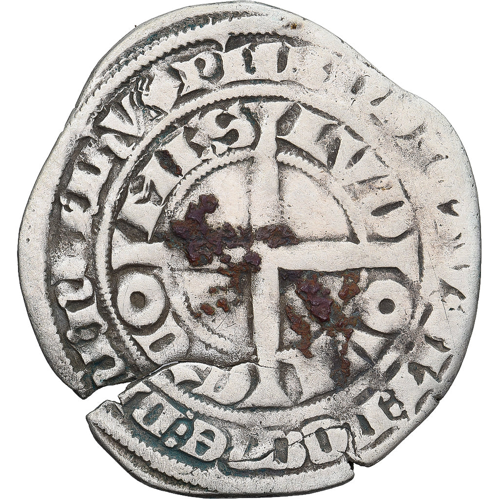 Moneda, Francia, Flanders, Louis II de Mâle, Gros, 1346-1384, BC+, Plata