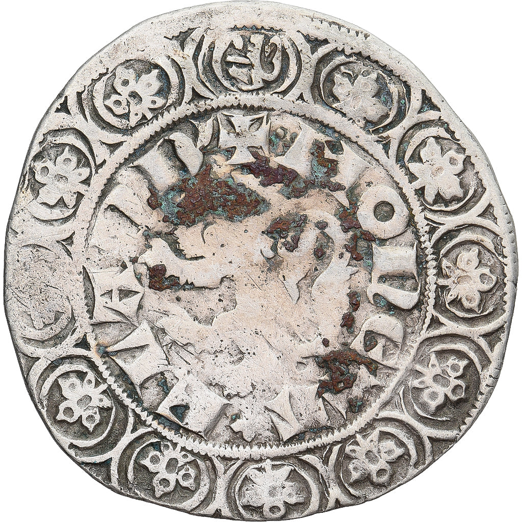 Munten, Frankrijk, Vlaanderen, Louis II de Mâle, Gros, 1346-1384, FR, Zilver