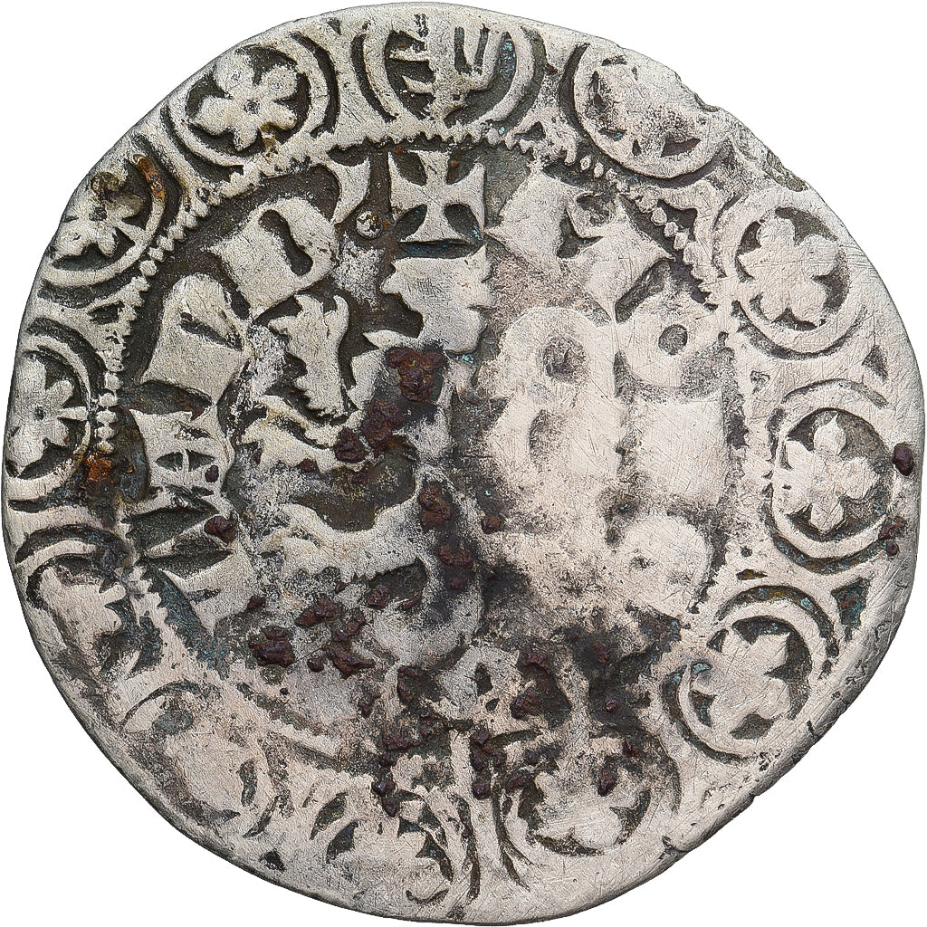 Moneda, Francia, Flanders, Louis II de Mâle, Gros, 1346-1384, BC+, Plata