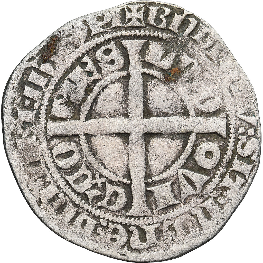 Moneda, Francia, Flanders, Louis II de Mâle, Gros, 1346-1384, BC+, Plata