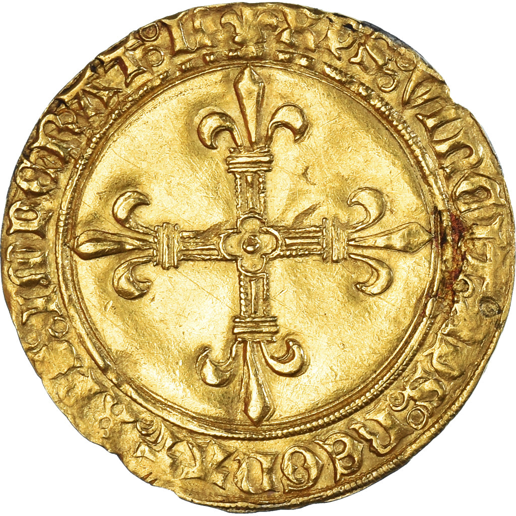 Moeda, França, Charles VIII, Écu d'or au soleil, 1494-1498, Limoges
