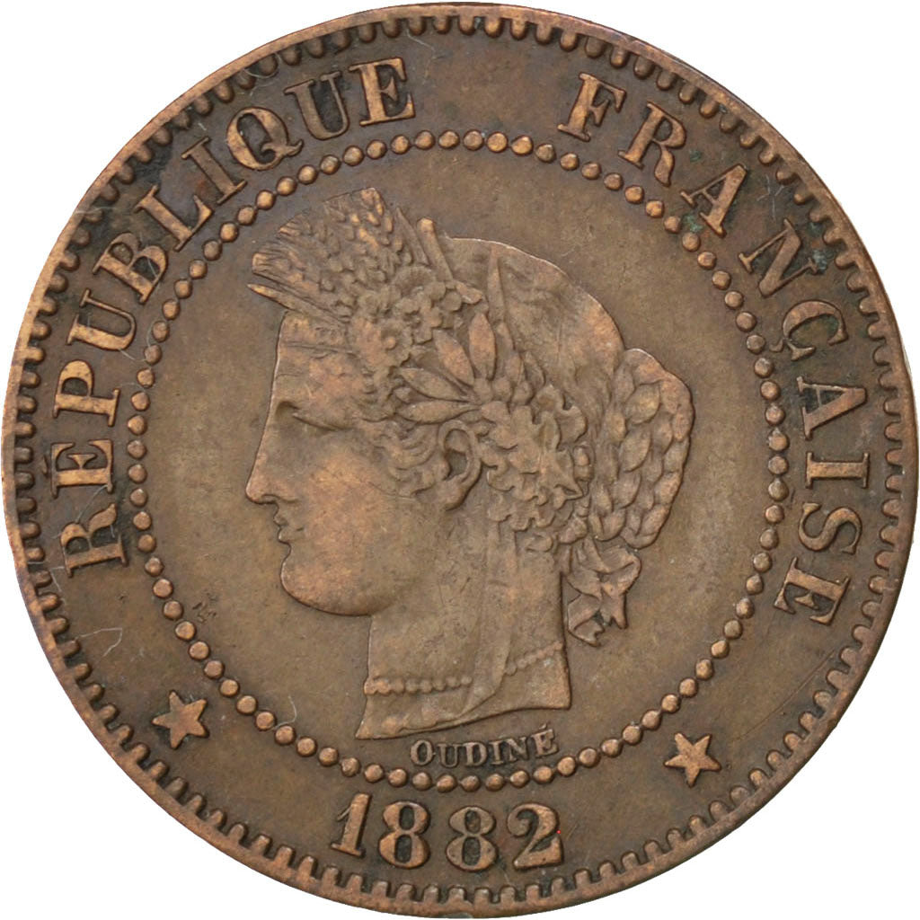 Coin, France, Cérès, 2 Centimes, 1882, Paris, EF(40-45), Bronze, KM:827.1