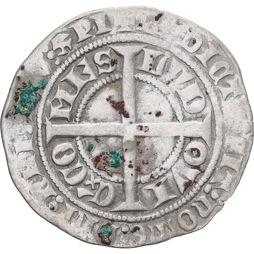 Moneda, Francia, Flanders, Louis II de Mâle, Gros, 1346-1384, BC+, Plata