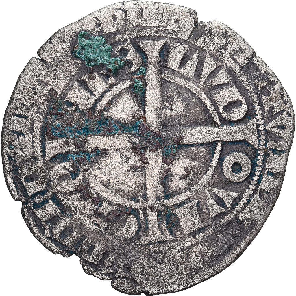 Moneda, Francia, Flanders, Louis II de Mâle, Gros, 1346-1384, BC+, Plata