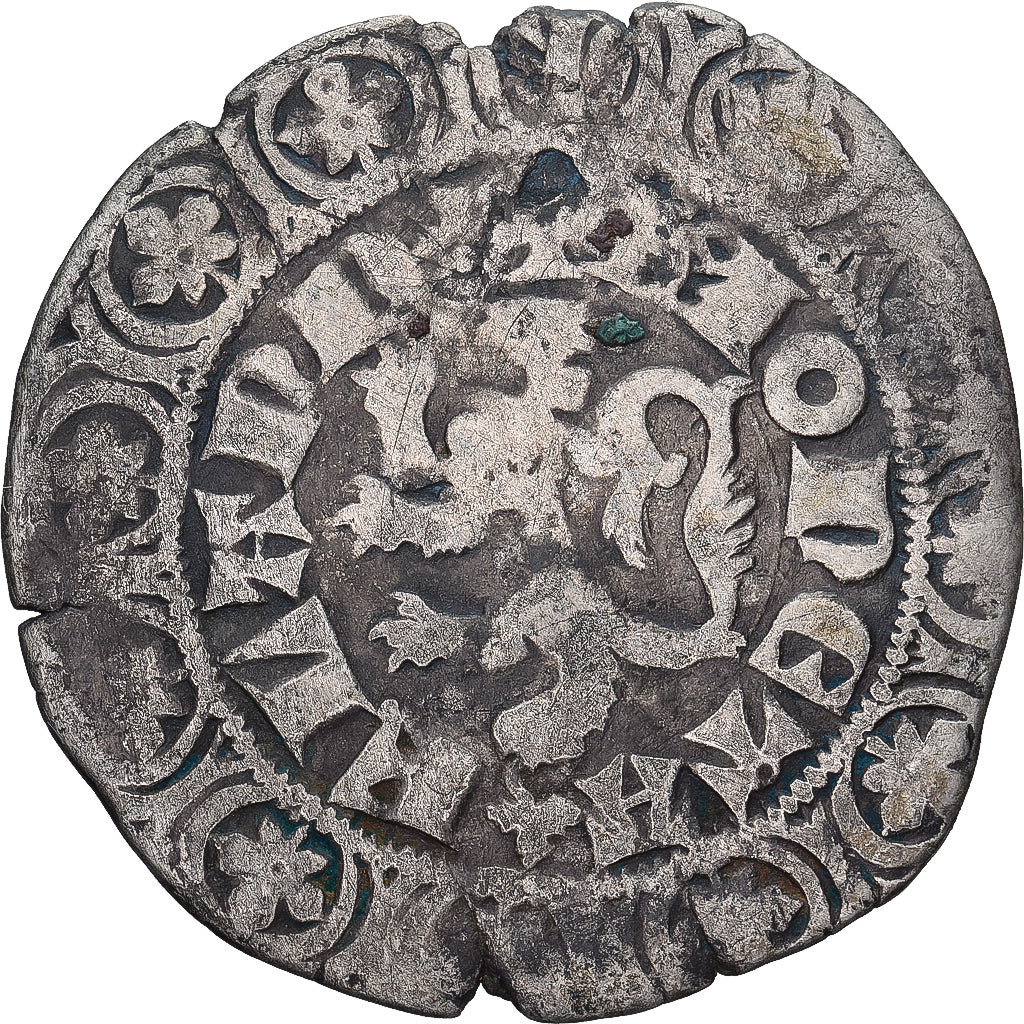 Moneda, Francia, Flanders, Louis II de Mâle, Gros, 1346-1384, BC+, Plata