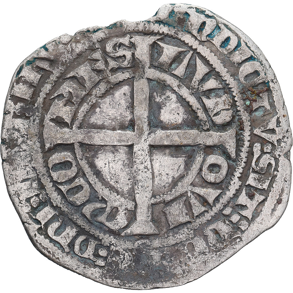 Moneda, Francia, Flanders, Louis II de Mâle, Gros, 1346-1384, BC+, Plata