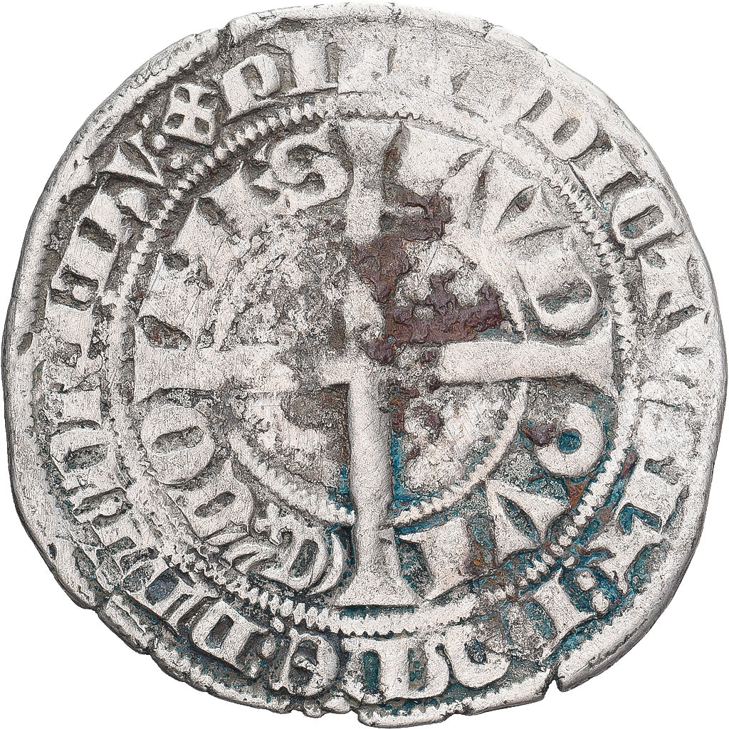 Moneda, Francia, Flanders, Louis II de Mâle, Gros, 1346-1384, BC+, Plata