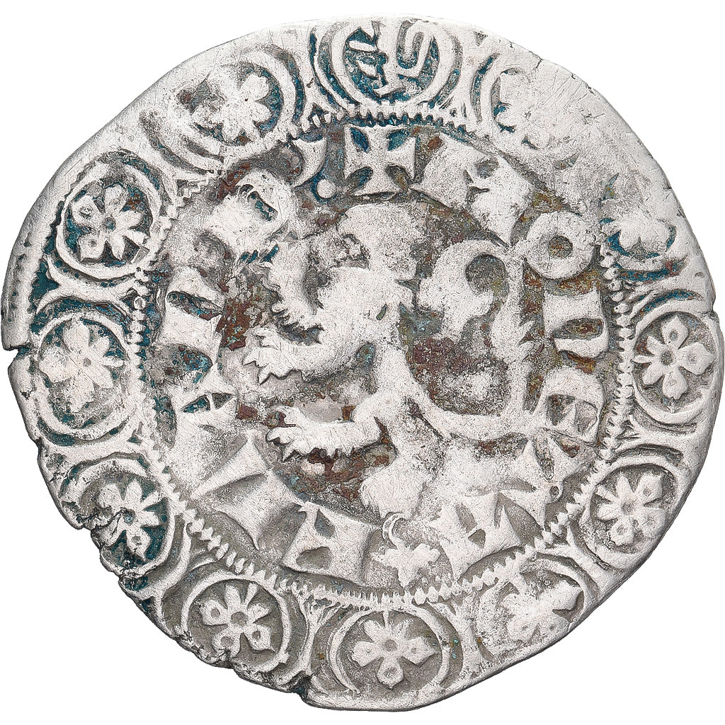 Moneda, Francia, Flanders, Louis II de Mâle, Gros, 1346-1384, BC+, Plata