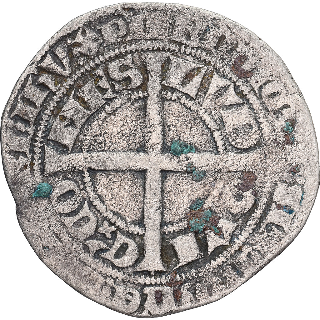 Moneda, Francia, Flanders, Louis II de Mâle, Gros, 1346-1384, BC+, Plata