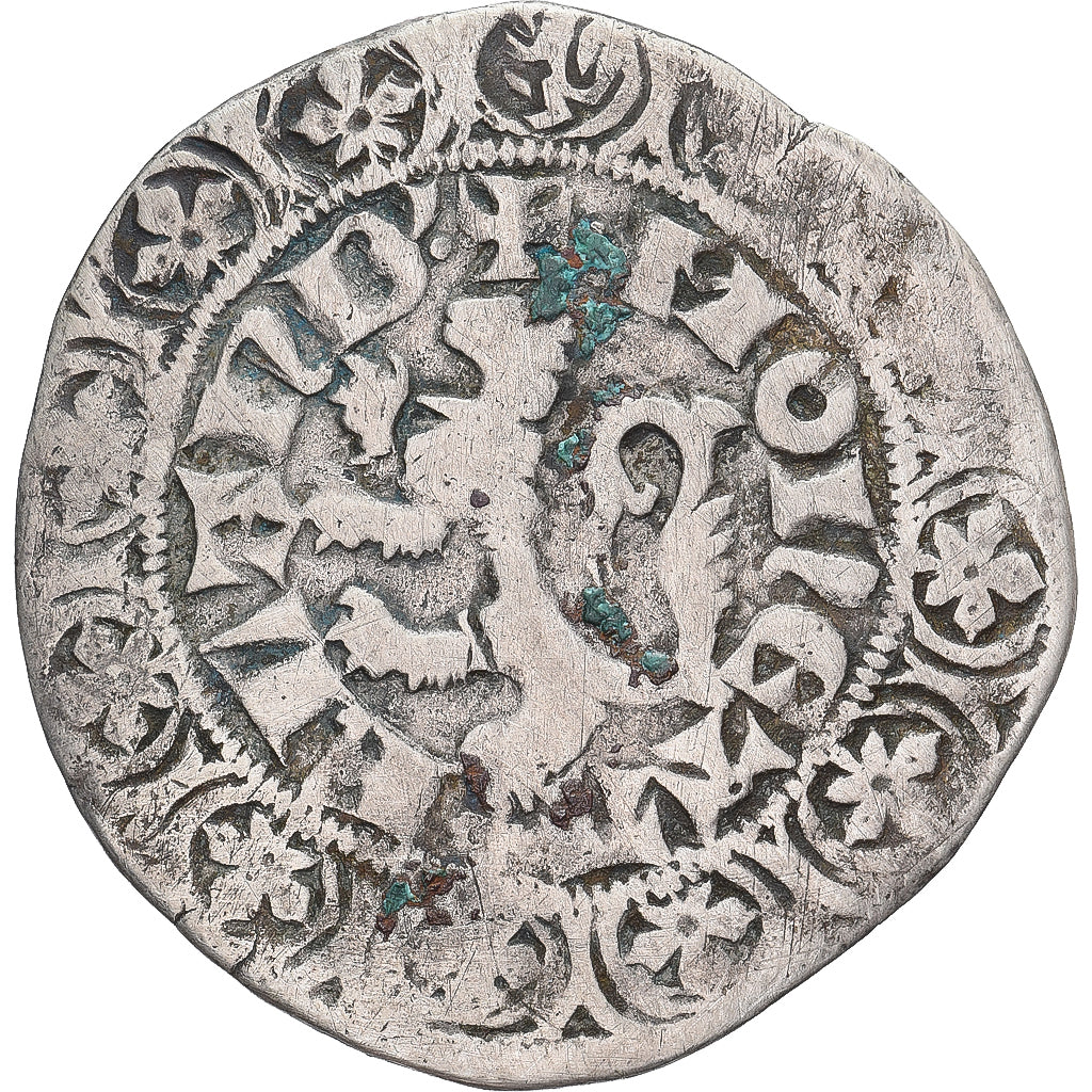 Moneda, Francia, Flanders, Louis II de Mâle, Gros, 1346-1384, BC+, Plata