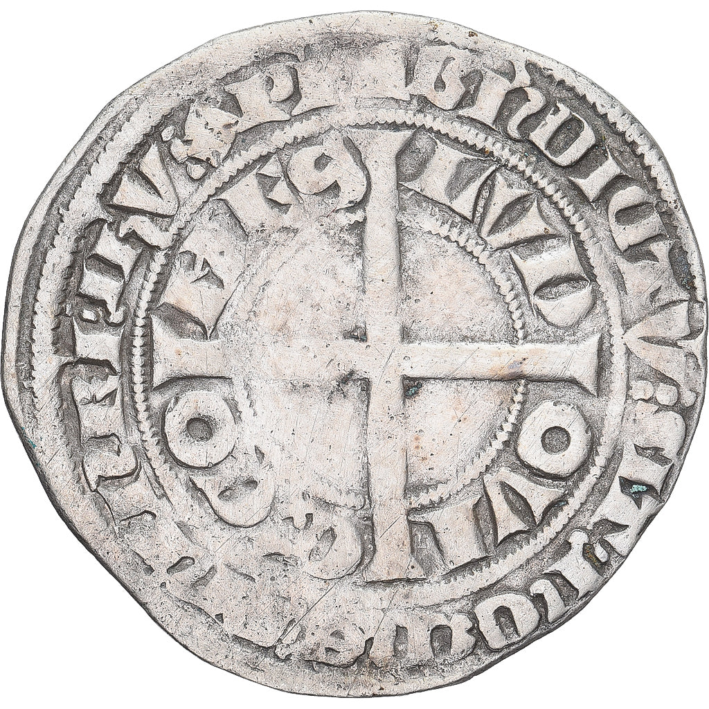 Moneda, Francia, Flanders, Louis II de Mâle, Gros, 1346-1384, BC+, Plata