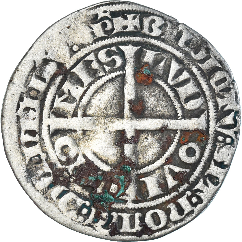 Moneta, Francia, Flanders, Louis II de Mâle, Gros, 1346-1384, MB+, Argento