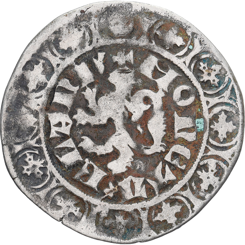 Moneda, Francia, Flanders, Louis II de Mâle, Gros, 1346-1384, BC+, Plata