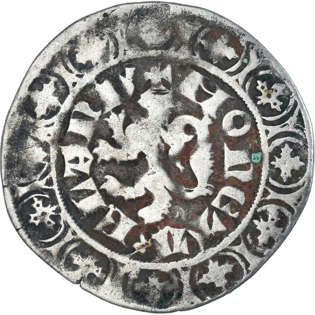 Moneta, Francia, Flanders, Louis II de Mâle, Gros, 1346-1384, MB+, Argento