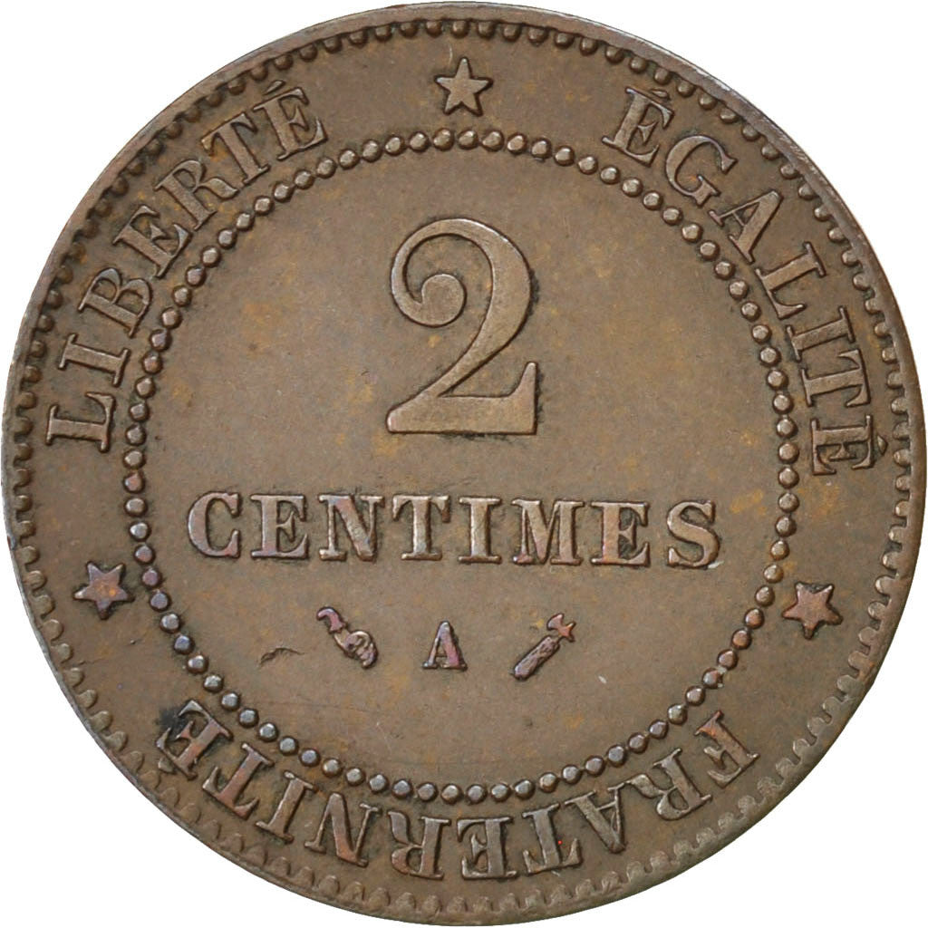 Coin, France, Cérès, 2 Centimes, 1884, Paris, AU(50-53), Bronze, KM:827.1