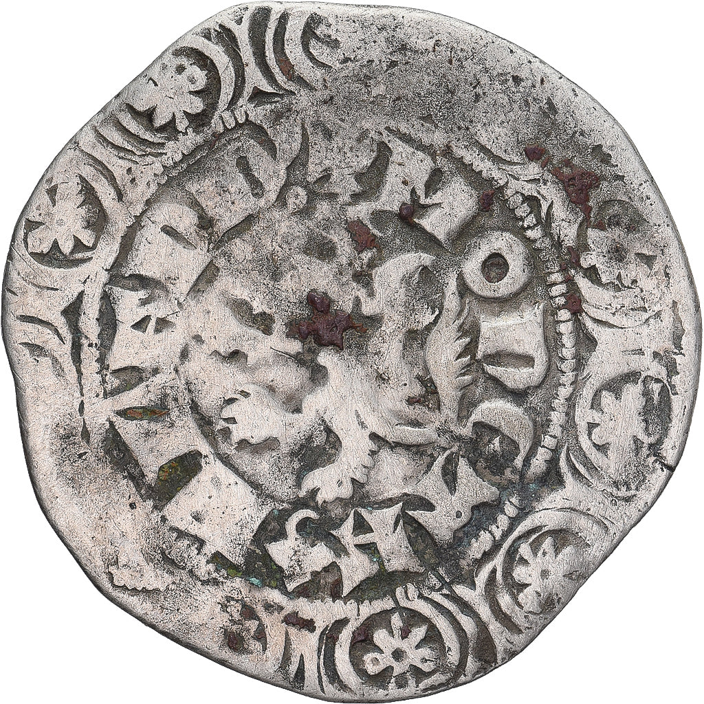 Moneda, Francia, Flanders, Louis II de Mâle, Gros, 1346-1384, BC+, Plata