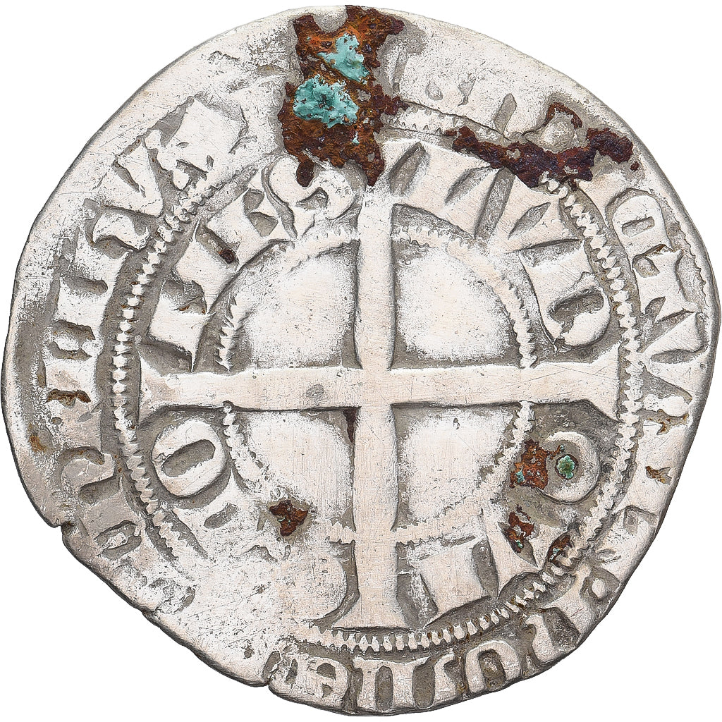 Moneda, Francia, Flanders, Louis II de Mâle, Gros, 1346-1384, BC+, Plata