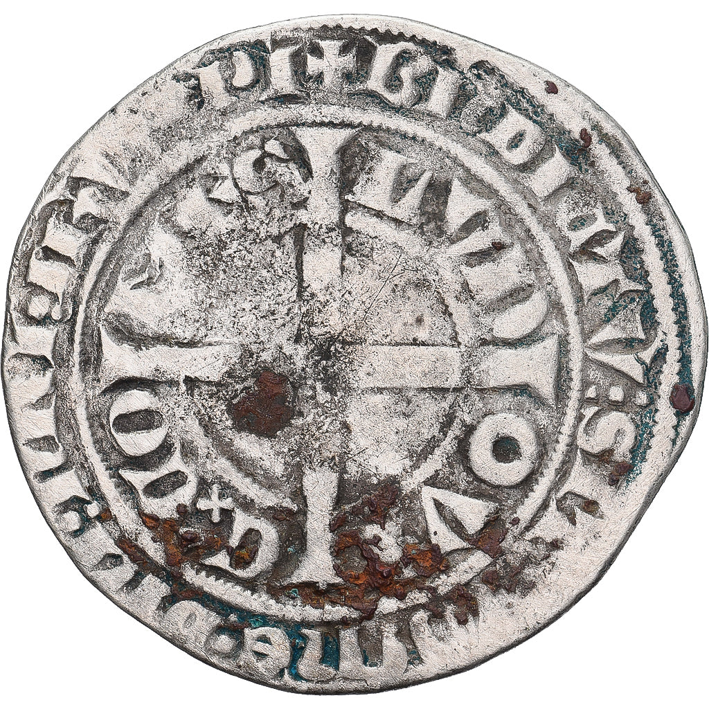 Moneda, Francia, Flanders, Louis II de Mâle, Gros, 1346-1384, BC+, Plata