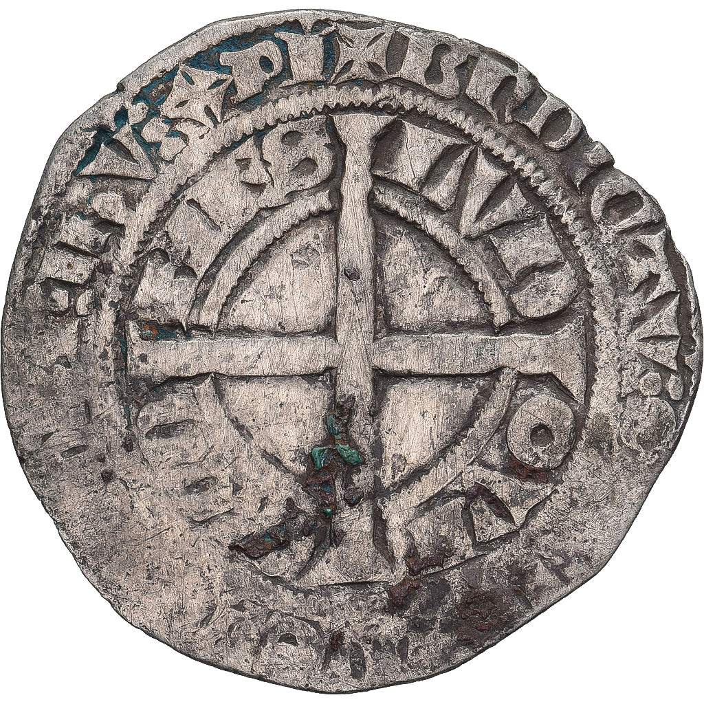 Moneda, Francia, Flanders, Louis II de Mâle, Gros, 1346-1384, BC+, Plata