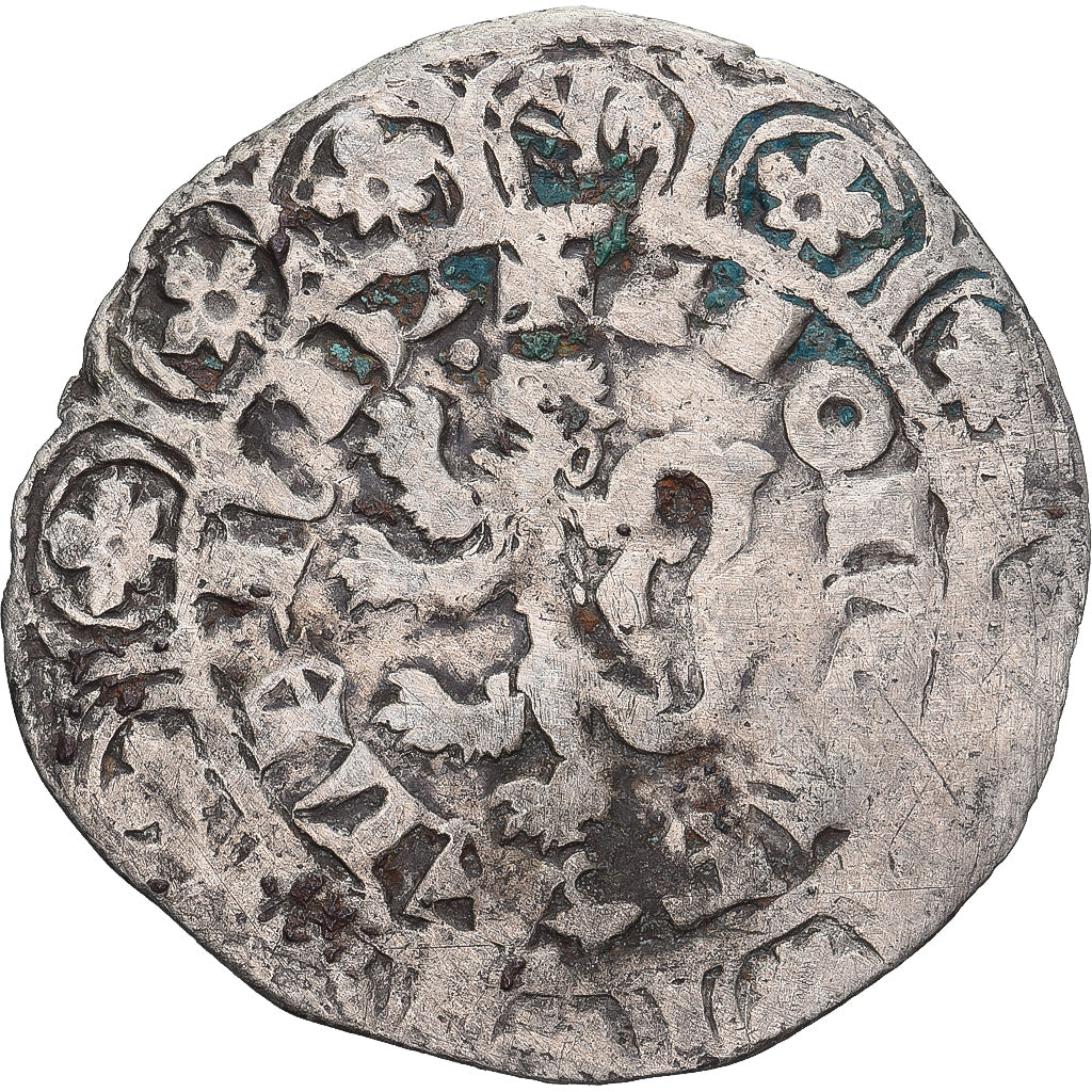 Moneda, Francia, Flanders, Louis II de Mâle, Gros, 1346-1384, BC+, Plata