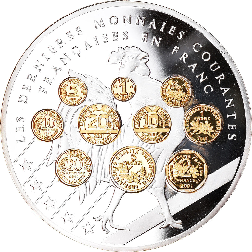 France, Medal, 10 ans d'adieu au Franc, Liberté, Égalité, Fraternité