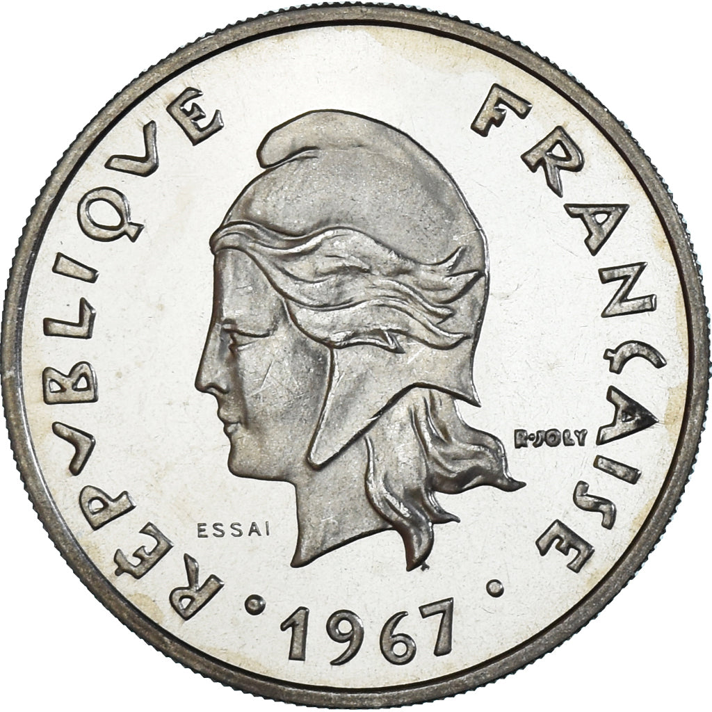 Coin, New Hebrides, 20 Francs, 1967, Monnaie de Paris, ESSAI, MS(65-70), Nickel