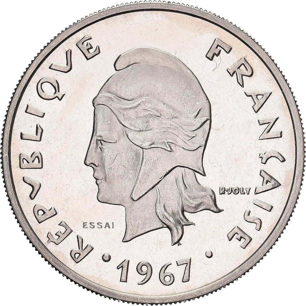 Coin, New Hebrides, 20 Francs, 1967, Monnaie de Paris, ESSAI, MS(65-70), Nickel