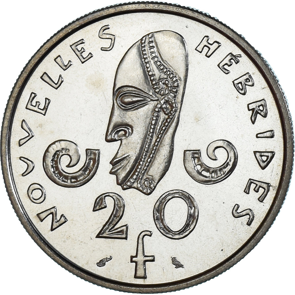 Coin, New Hebrides, 20 Francs, 1967, Monnaie de Paris, ESSAI, MS(65-70), Nickel