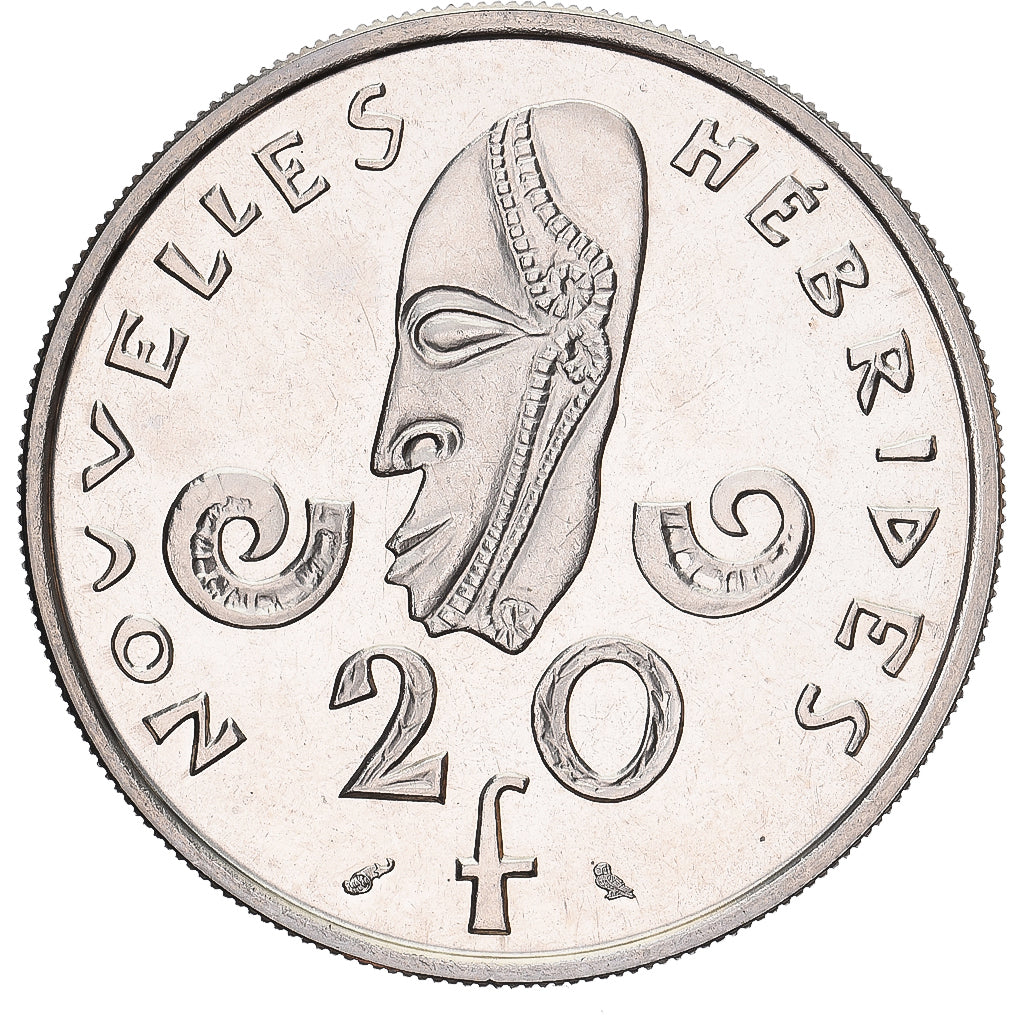 Coin, New Hebrides, 20 Francs, 1967, Monnaie de Paris, ESSAI, MS(65-70), Nickel